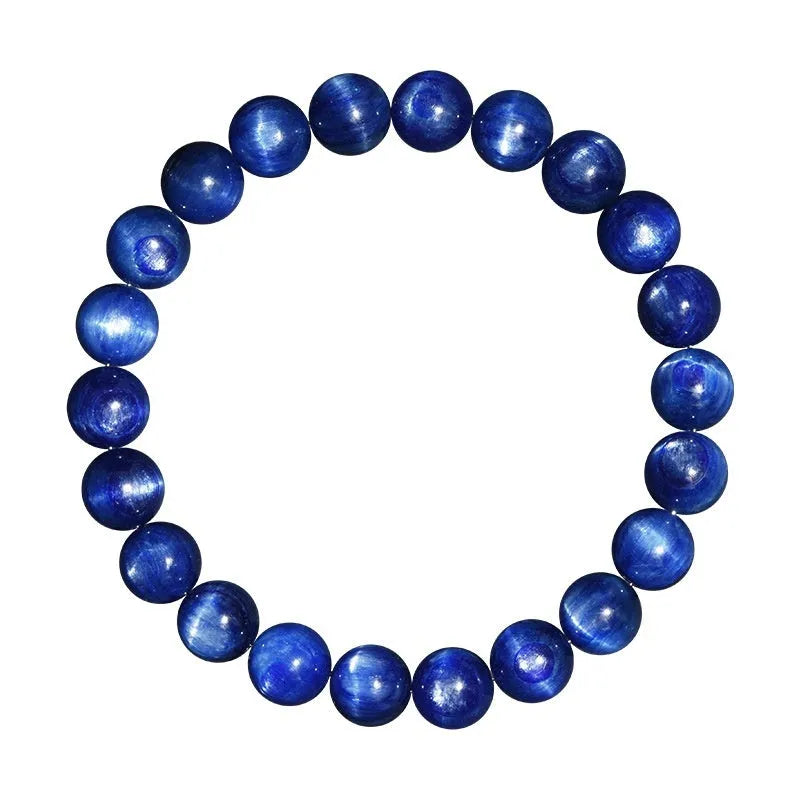 Original design blue crystal ball bracelet with Ruyi element in geometric shape on wrist