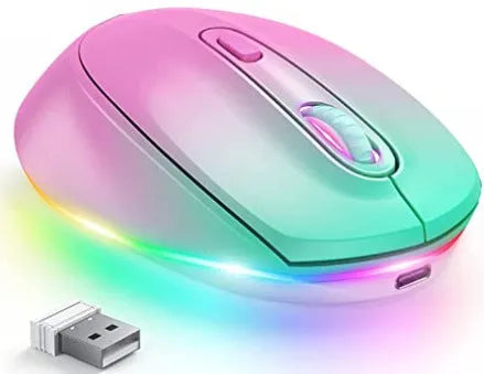 24g wireless ergonomic mouse with USB charging cable in multiple colour options