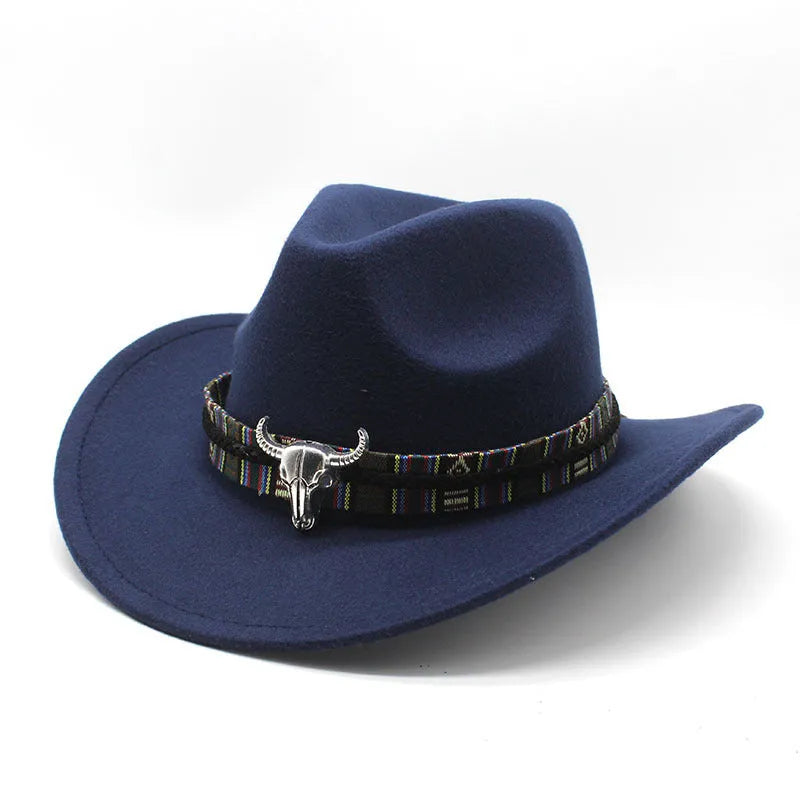 Western-style cowboy hat with bell crown in multiple colour options including army green, brown, and black