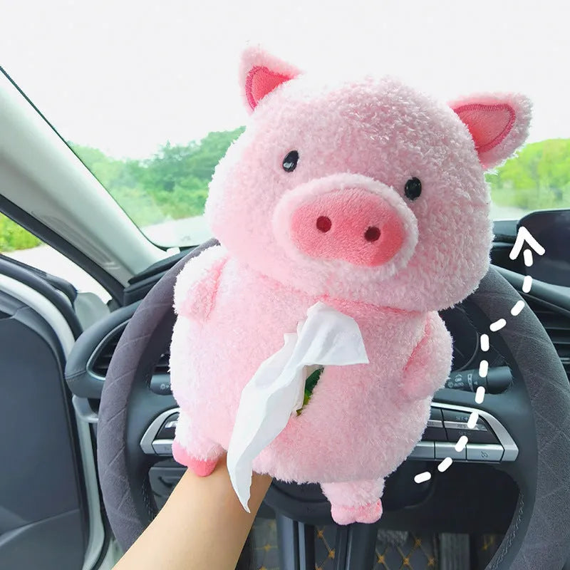 Cartoon lamb plush tissue box for car and home with removable lid