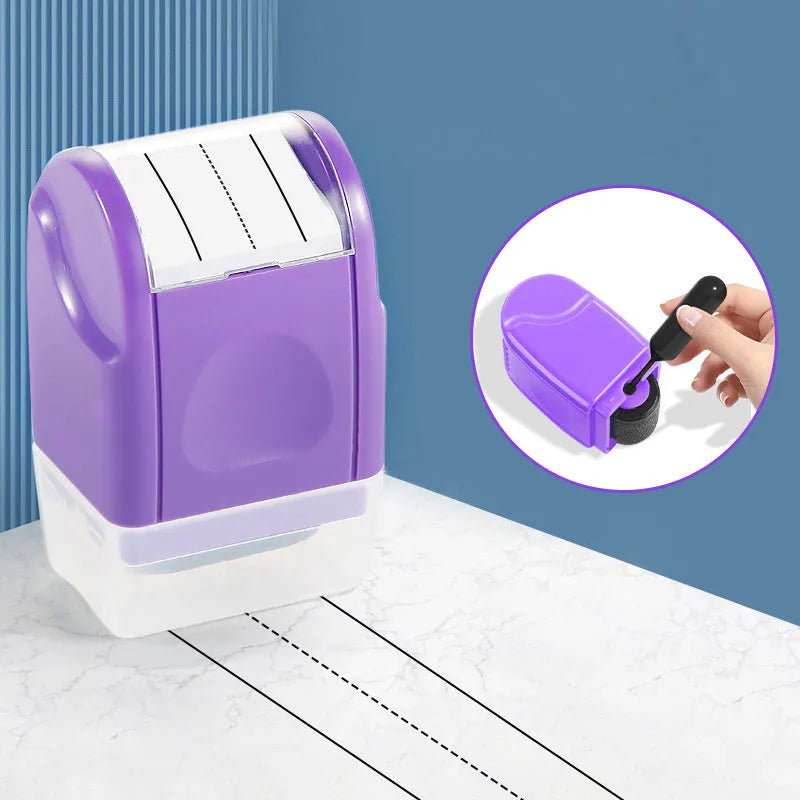 Plastic English line roller seal in seven colour options for educational stamping