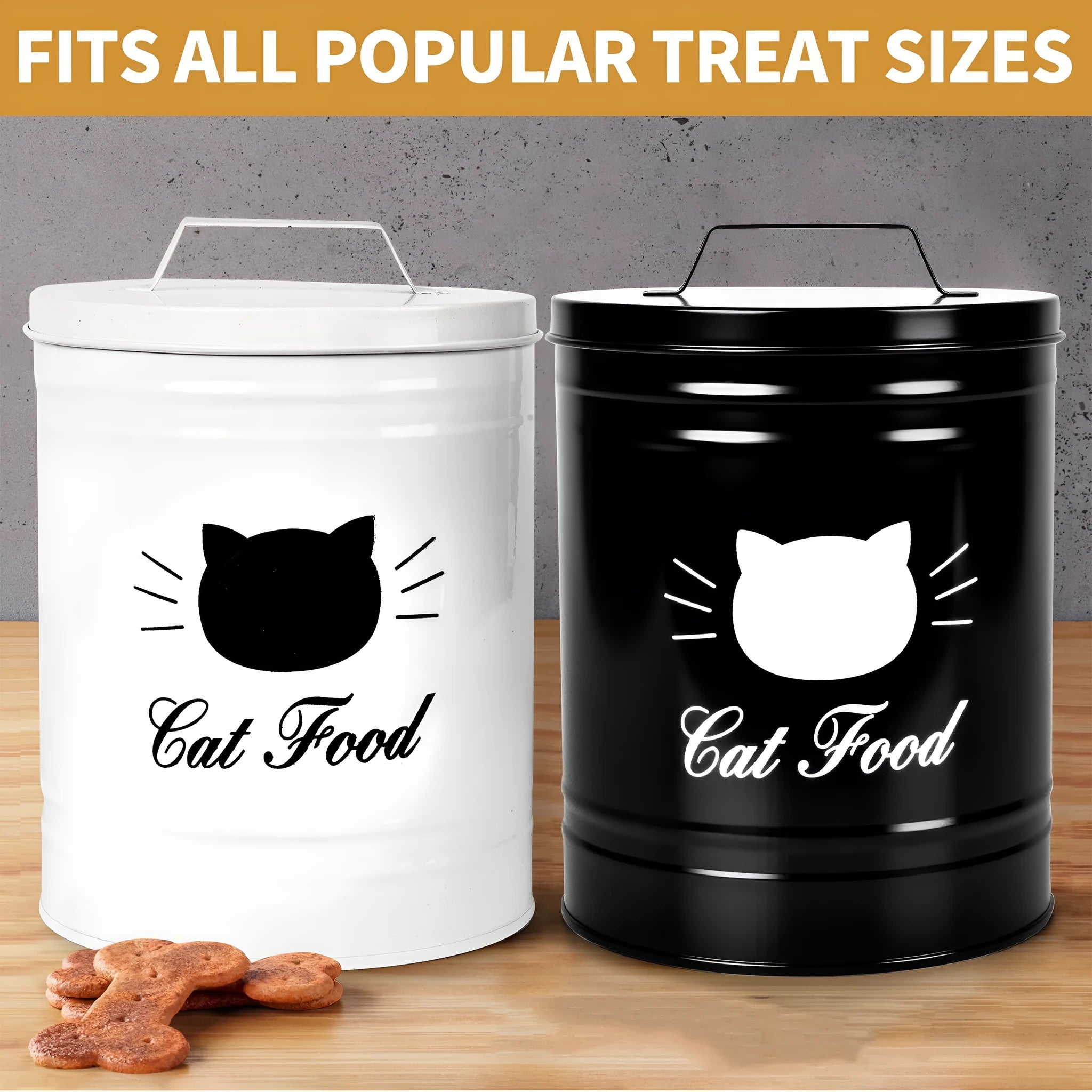 Iron sheet moisture-proof storage bucket with 301-500ml capacity in black or white colour options
