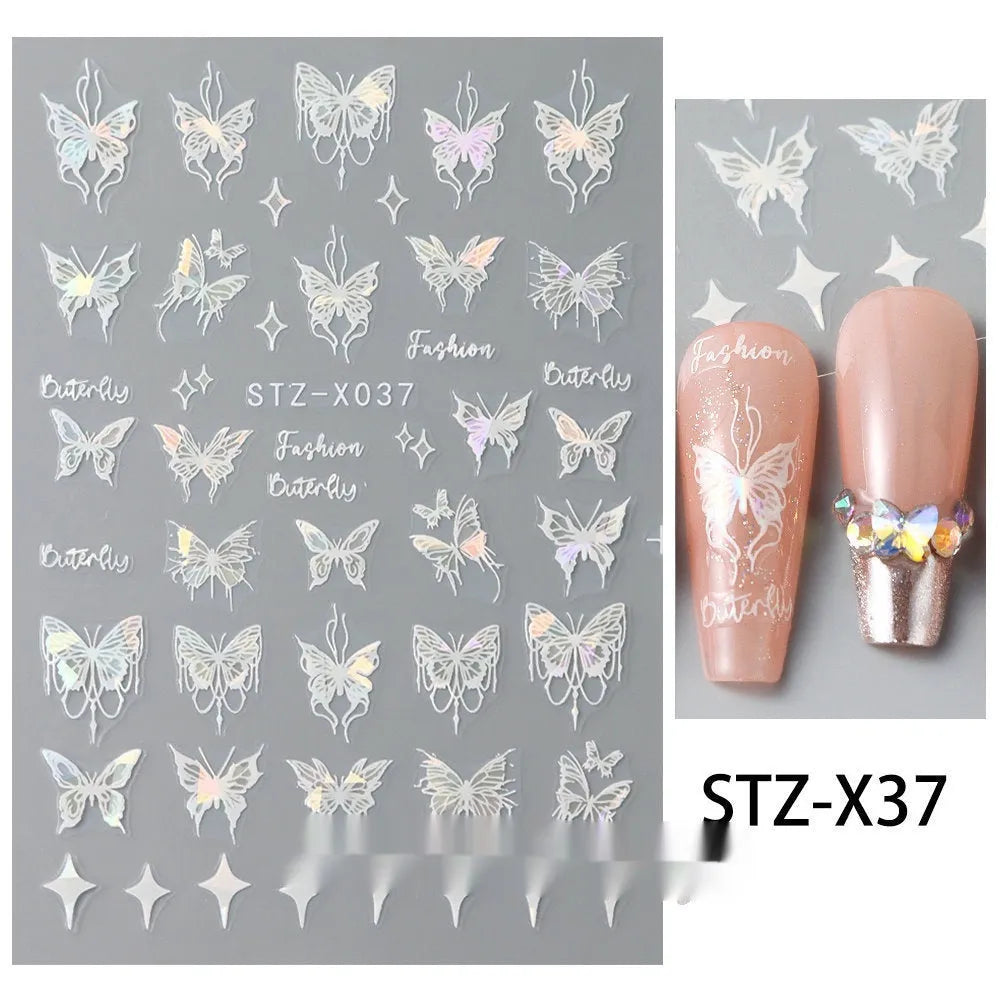 Black and silver stripe nail art stickers for French manicure designs in plastic material
