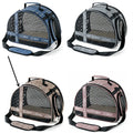 Portable one-shoulder pet bag for cat travel in blue Oxford cloth with anti-scratch cradle net