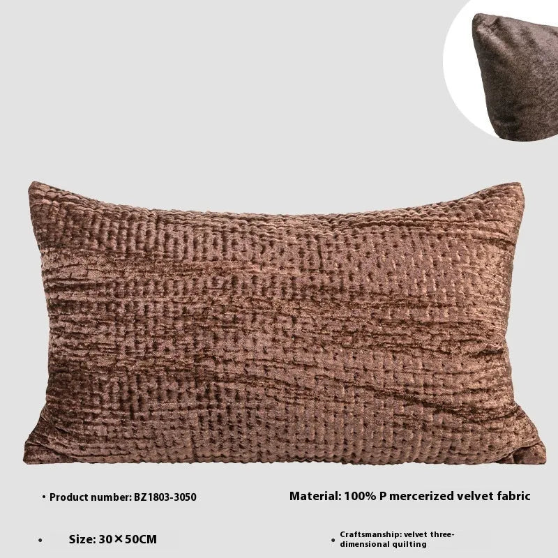 Antique style modern cushion pillow with quilted velvet texture in green, red, mocha, or orange colours