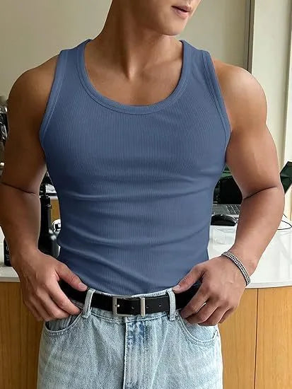 Men's tight fit round neck workout t-shirt with wool lining in six colour options for gym training