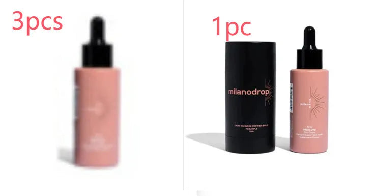 Matte Sun Tanning Black Liquid kit showing 50ml tanning drops bottle and 75ml tanning flash cream tube.