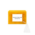Turmeric facial cleansing pad set with 30 reusable pads, ginger soap and cleansing mousse components