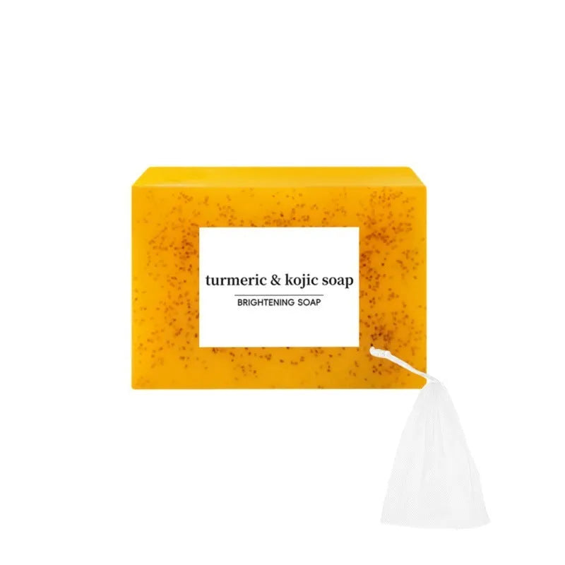 Turmeric facial cleansing pad set with 30 reusable pads, ginger soap and cleansing mousse components