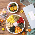 Honeysuckle chrysanthemum herbal tea loose leaf in box with triangular bags