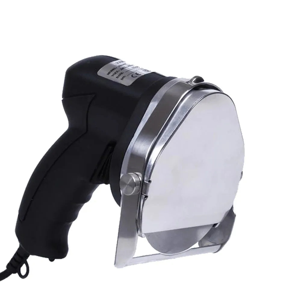 Black electric meat cleaver for turkey barbecue preparation with EU plug