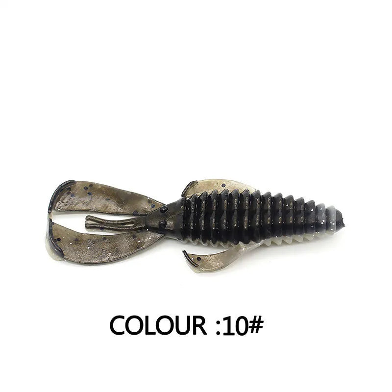 PVC soft plastic fishing lure in a selection of colours, shown in 8cm and 12cm sizes.