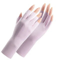 Women's thin ice silk nylon sunscreen gloves with UPF50+ protection in various colours.
