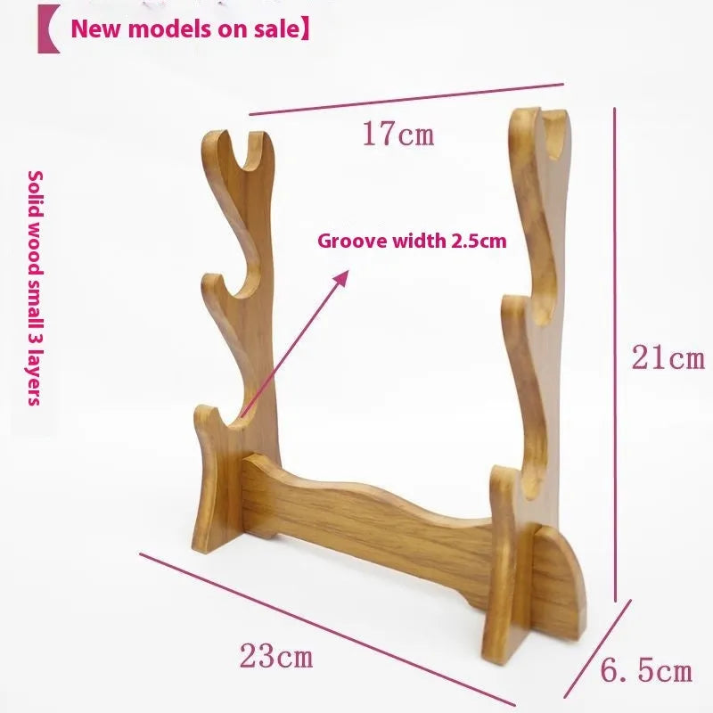 Chinese style handmade wooden wall bracket shelf with multiple layer options on a plain background.