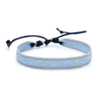 Adjustable denim fabric bracelet in various YYR colours with mixed material construction