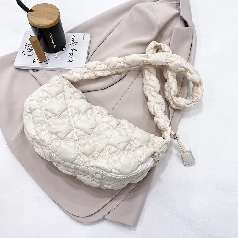 Women's casual nylon messenger bag in a solid colour with a long shoulder strap