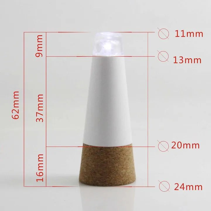 Rechargeable LED bottle cap cork light with 15 LED beads for holiday decoration