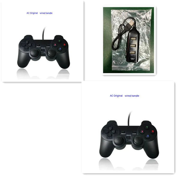 Black wired USB game controller body for Super ConsoleX and BoxArcade in SNES style