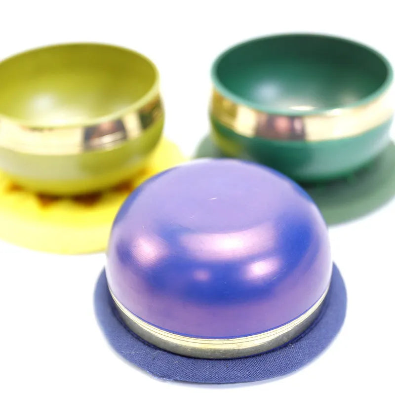 Handmade colourful metal Himalaya singing bowl measuring 8cm for yoga and meditation
