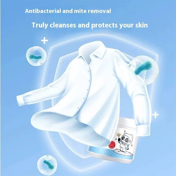 Bottle of biological enzyme and active oxygen laundry detergent bubble powder for down jackets and wool.