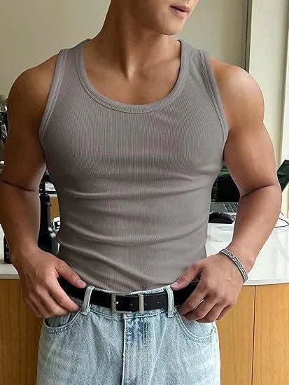 Men's tight fit round neck workout t-shirt with wool lining in six colour options for gym training