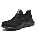 Safety work shoes with steel toe cap and anti-static features in black colour