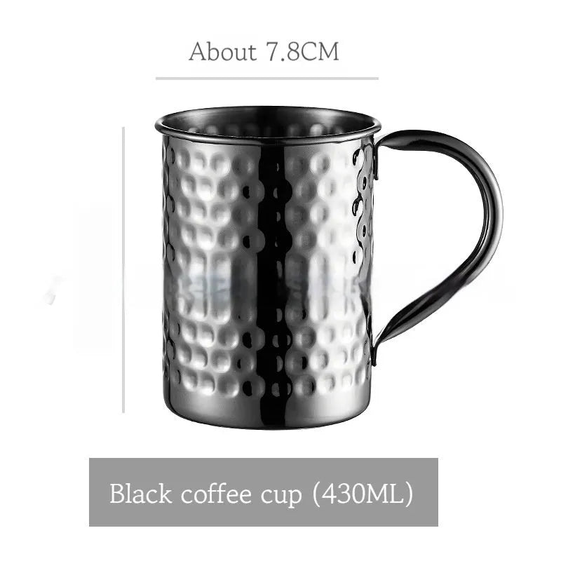 Stainless steel Moscow mule cup with copper plating in multiple colour options and capacity sizes