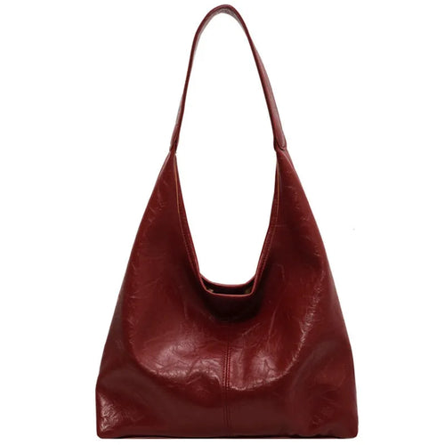 Casual soft leather shoulder bag with sandwich pockets in various colour options