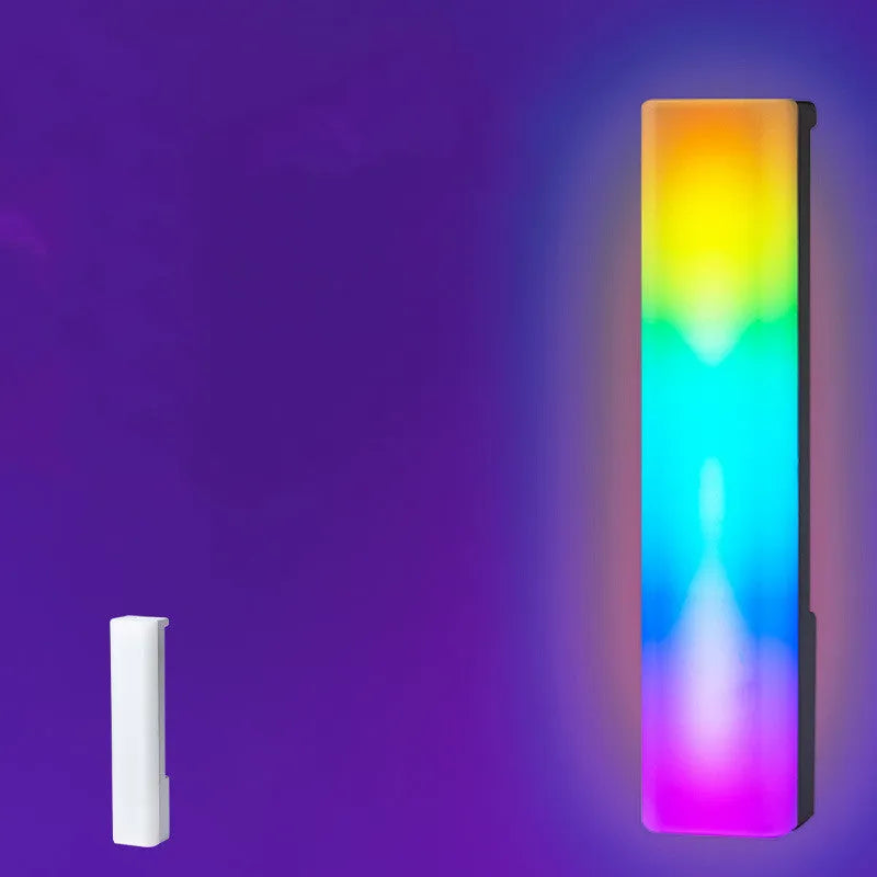 3D RGB light pick-up table top ambiance lamp with voice-activated rhythm lighting in black or white shell