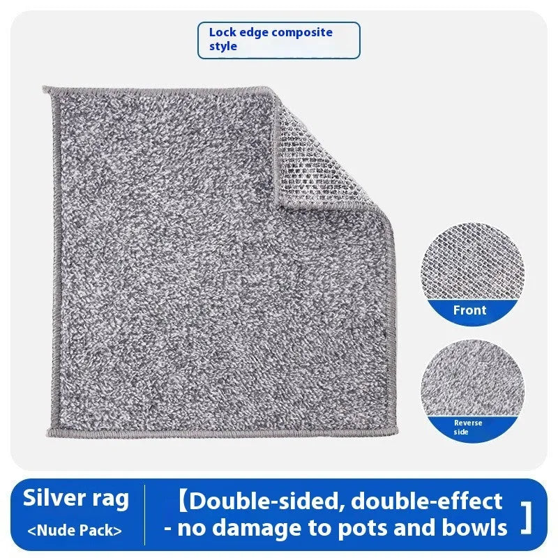 Silver wire microfiber cleaning rag for household pot and bowl washing in 20cm or 25cm square size