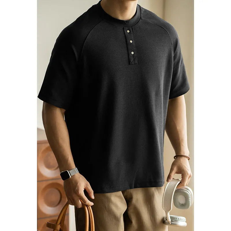 Casual loose top with raglan sleeves in terry texture fabric showing smoky grey colour option