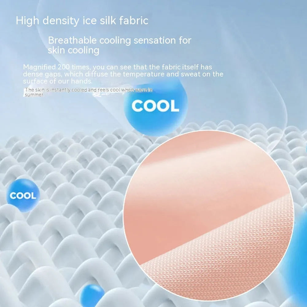 Women's thin ice silk nylon sunscreen gloves with UPF50+ protection in various colours.