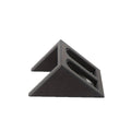 Black punk-style plastic pistol display stand measuring 10.85cm by 7.6cm