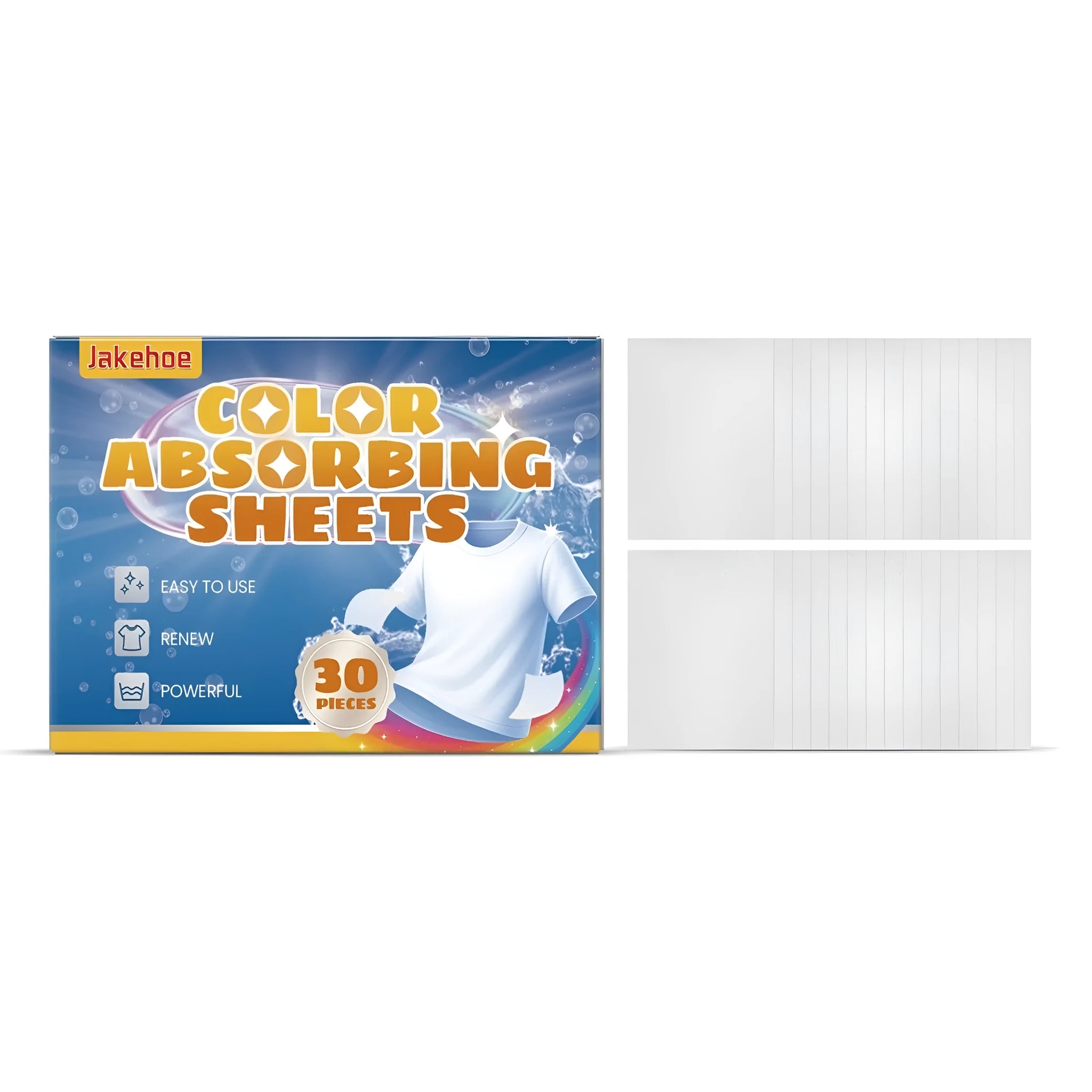 30 colour absorbing laundry sheets for washing machine colour run protection