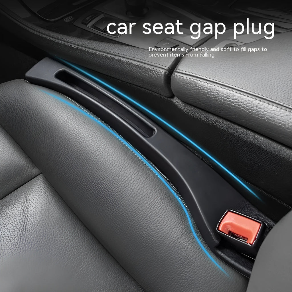 Black plastic car seat gap storage organiser box with handle