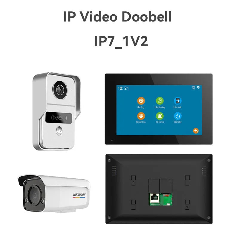 10-inch wireless video intercom doorbell system with colour HD camera and remote unlocking capability