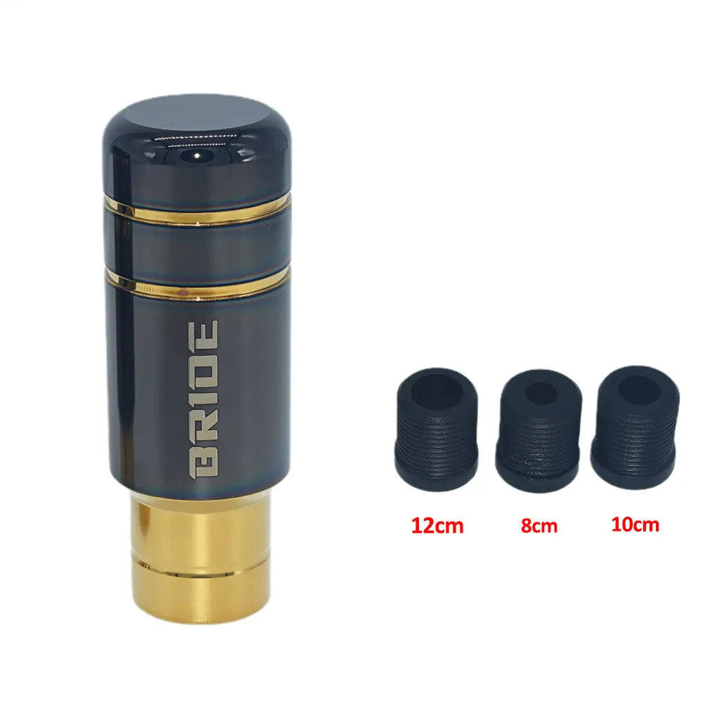 Roasted blue aluminium gear shift head with universal 8-12mm fitting for car transmissions