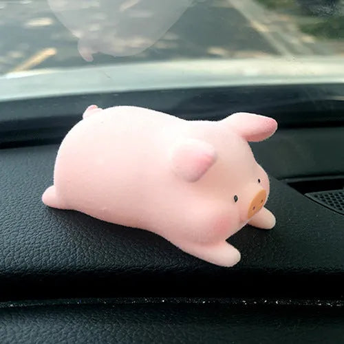 Cute cartoon pig resin ornament for car dashboard decoration