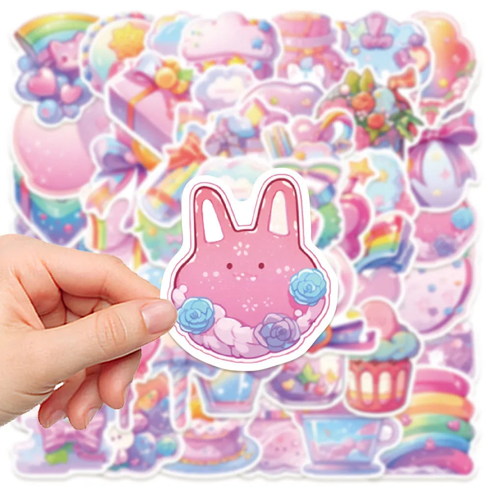Fresh candy small object decorative waterproof stickers in 4-7cm sizes, pack of 50 sheets