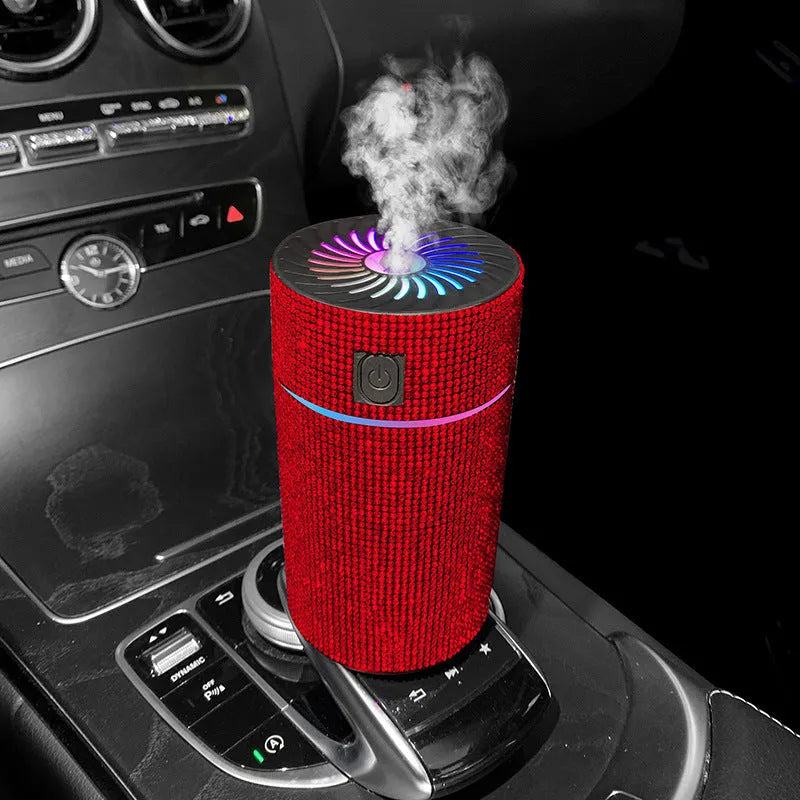 Compact car-mounted air purifier humidifier with USB cable in choice of seven colours