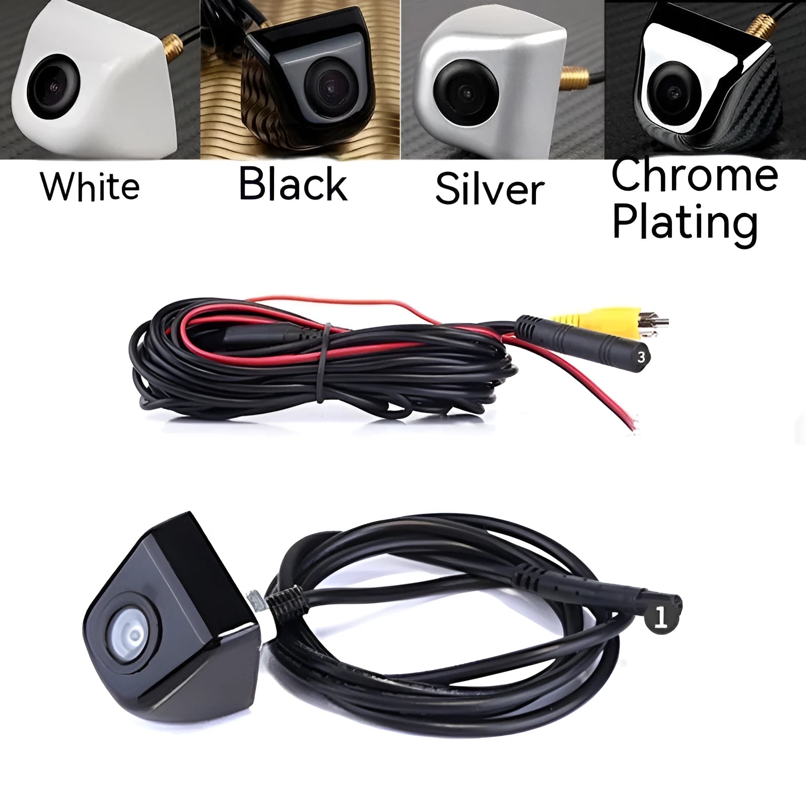 Car rearview camera with metal housing and screw mounting for waterproof reversing assistance