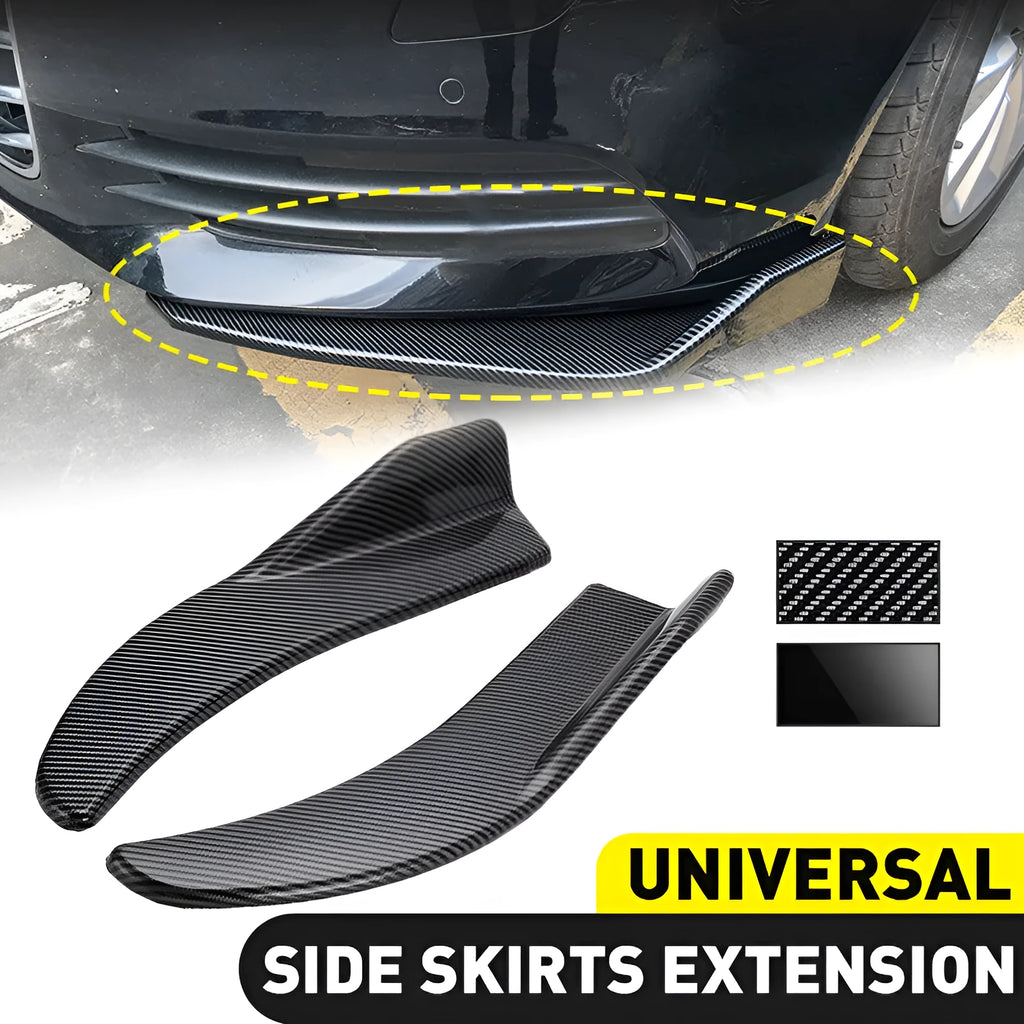 General Motors car front and rear deflector light kit in bright black or carbon fibre finish