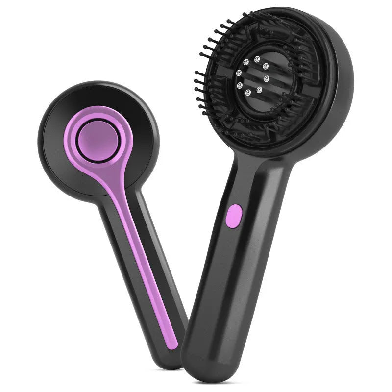 USB-powered grey head massage tingler with anti-leak hair brush design for scalp vibration.