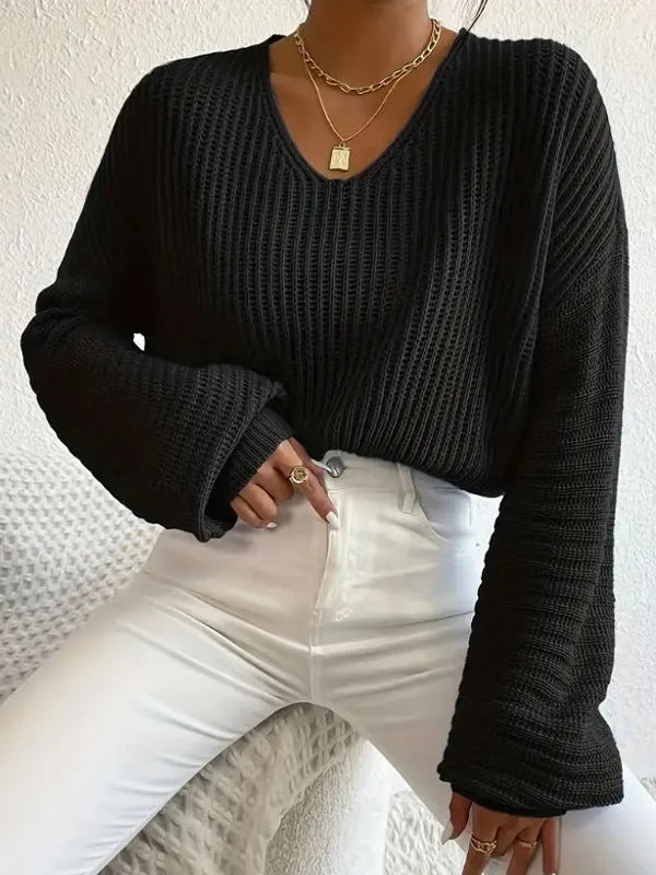 Women's solid colour long sleeve pullover in polyester fabric available in five colours