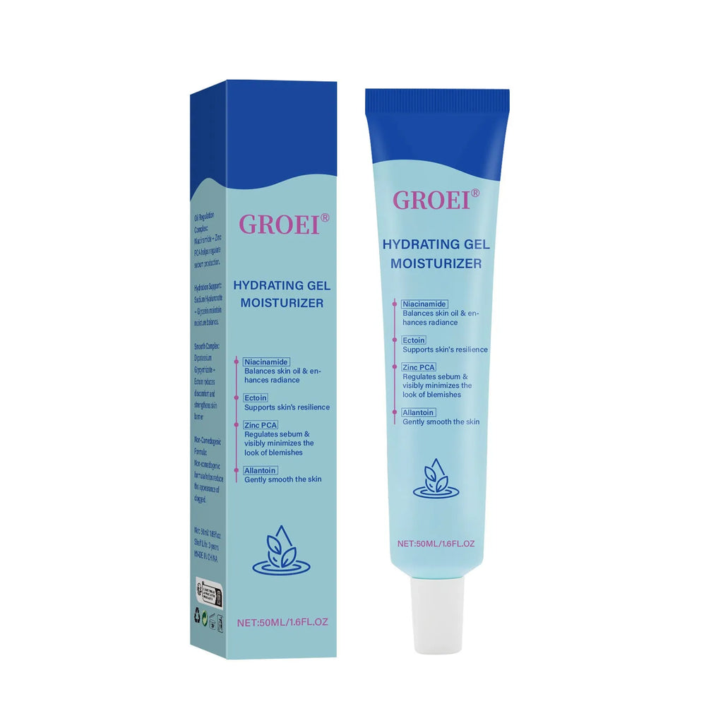 50ml tube of hyaluronic acid moisturising facial gel with clear gel texture