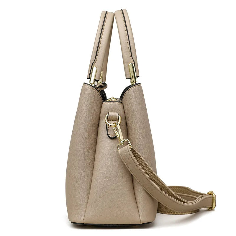 Women's PU leather messenger bag in multiple colours with cross-body strap and stitching detail