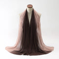 Long polyester chiffon summer scarf for women in an ethnic style, shown in one of twelve available colours.