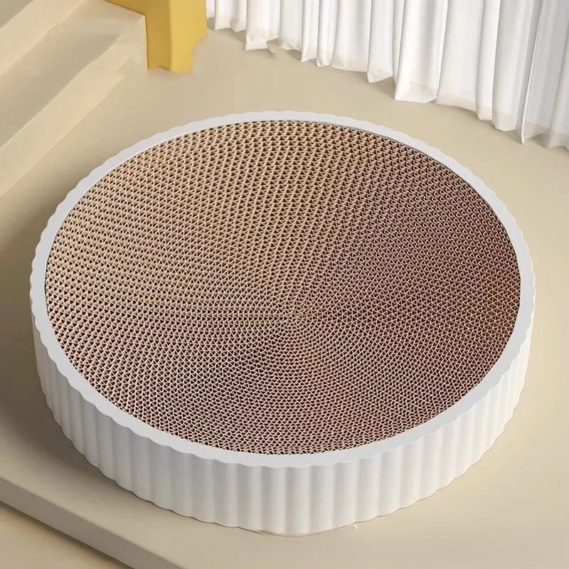 55cm round green cat scratching board with replaceable corrugated paper panels