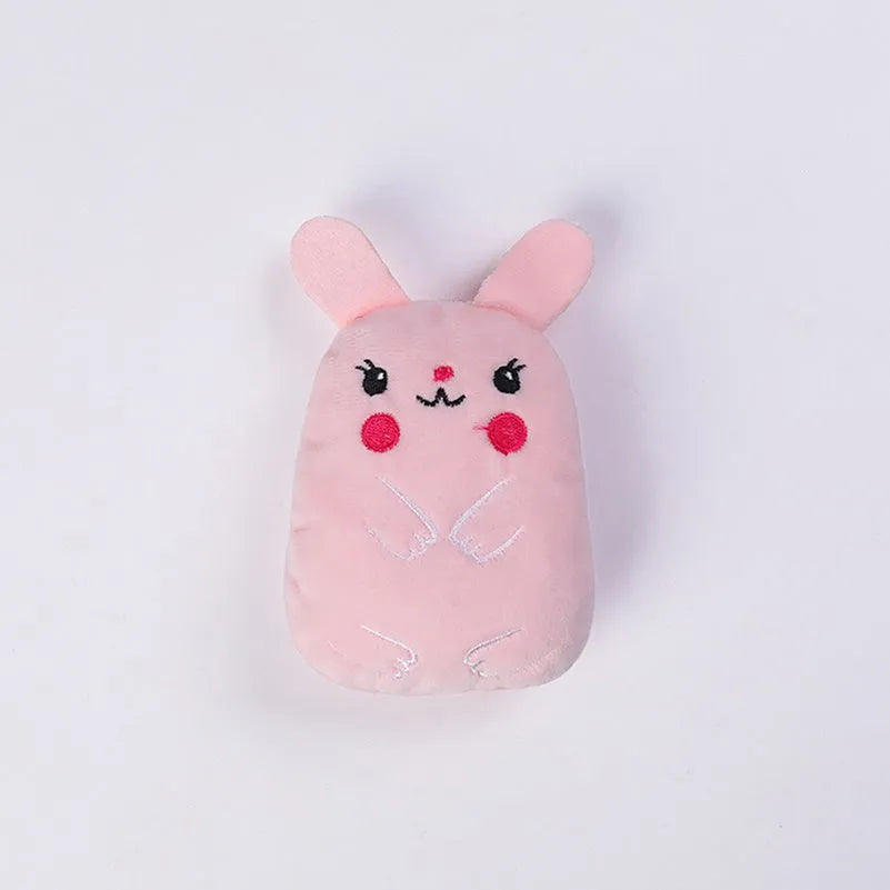 Plush cat chewing toy with claws for biting, filled with catnip