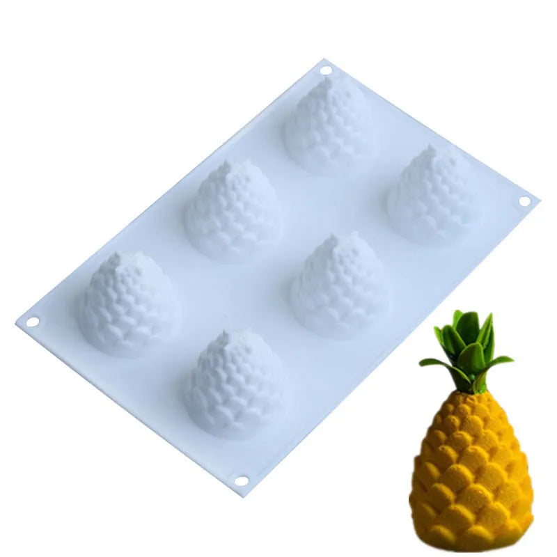 Silicone baking moulds in pineapple pine cone and pear shapes for Italian mousse